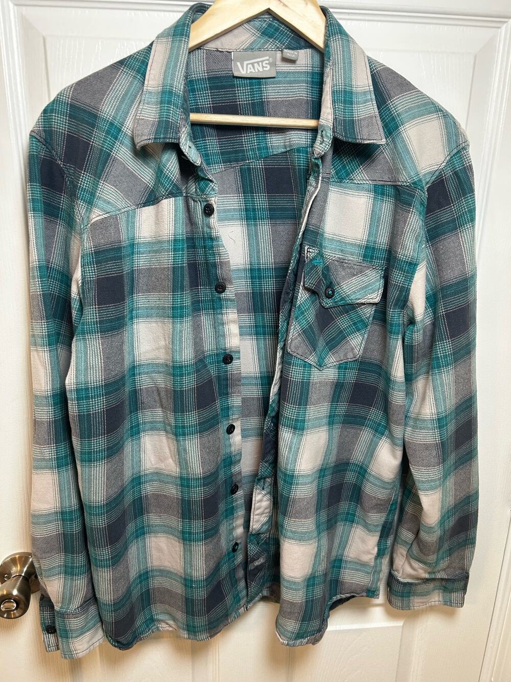 Vans Flannel Men's Size Large Green VN-JKlXINK
